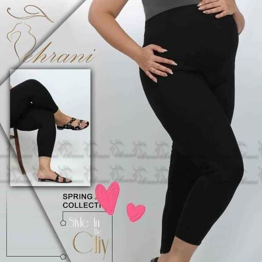 شلوار لگ بارداری مشکی قد 90 دارای شکم بارداری کشی ، شلوار لگ حاملگی، لباس بارداری ، مزون بانی لیدی